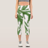Weihnachtsbaumzweige Capri Leggings (Vorderseite)