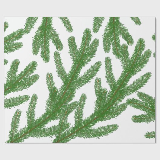Weihnachtsbaumzweige Geschenkpapier (Flach)