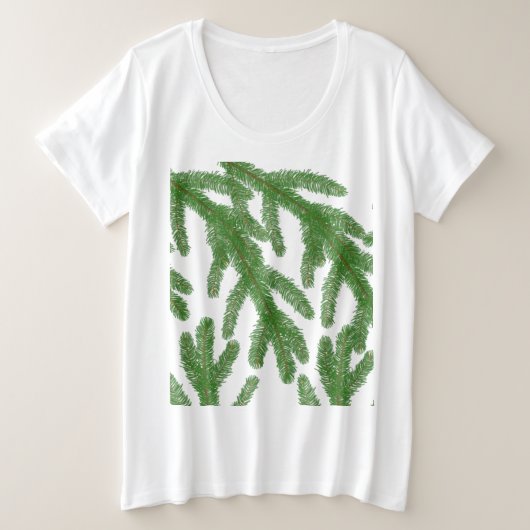 Weihnachtsbaumzweige Große Größe T-Shirt (Design vorne)
