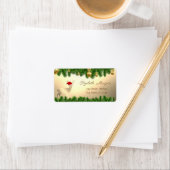 Weihnachtsbaumzweige ,Hirsche-Weihnachtsmannmütze Adressaufkleber (Insitu)