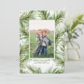 Weihnachtsbaumzweige Holiday Foto Feiertagskarte (Stehend Vorderseite)