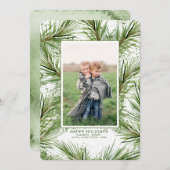 Weihnachtsbaumzweige Holiday Foto Feiertagskarte (Vorne/Hinten)