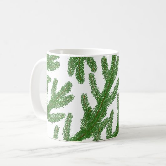 Weihnachtsbaumzweige Kaffeetasse (Vorderseite Links)