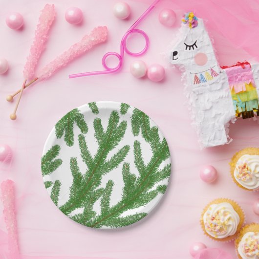 Weihnachtsbaumzweige Pappteller (Party)