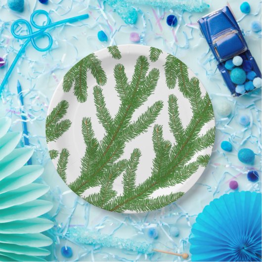 Weihnachtsbaumzweige Pappteller (Party)