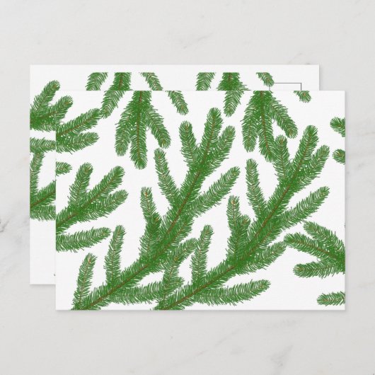 Weihnachtsbaumzweige Postkarte (Vorne/Hinten)