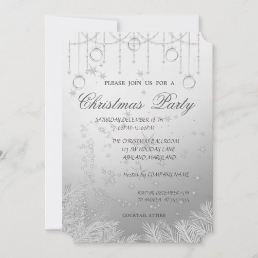 Weihnachtsbaumzweige, Weihnachtsfest im Unternehme Einladung (Vorderseite)