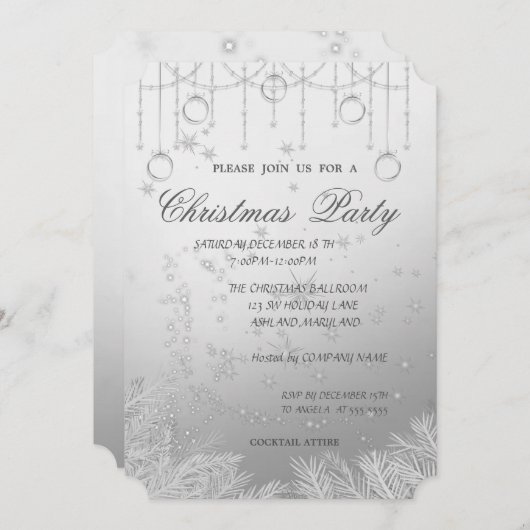 Weihnachtsbaumzweige, Weihnachtsfest im Unternehme Einladung (Vorne/Hinten)