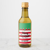 Weihnachtsbauweise personalisiert Mini Weinetikett (Vorderseite)