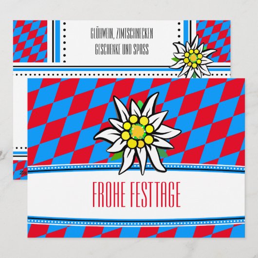 Weihnachtsbayerische Karten (Vorne/Hinten)