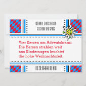 Weihnachtsbayerische Karten (Rückseite)