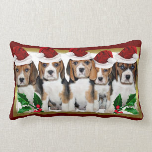 WeihnachtsBeaglewelpen Lumbarkissen Lendenkissen