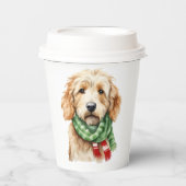 Weihnachtsbecher goldendoodle pappbecher (Vorderseite)