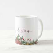 Weihnachtsbecher mit Blumengrenze Kaffeetasse (VorderseiteRechts)