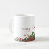 Weihnachtsbecher mit Blumengrenze Kaffeetasse (Vorderseite Links)