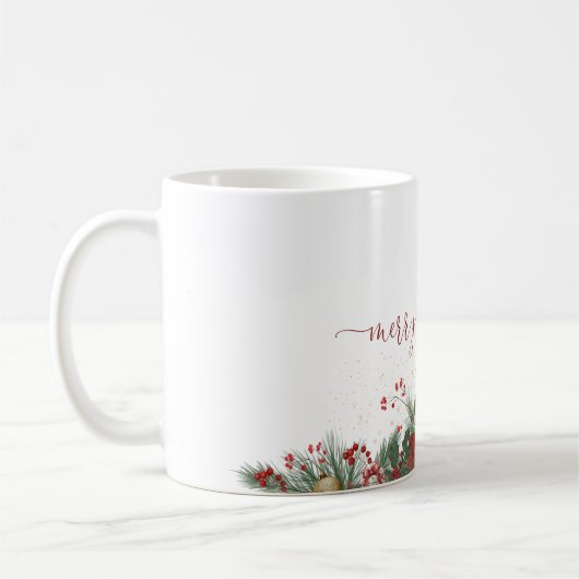 Weihnachtsbecher mit Blumengrenze Kaffeetasse (Links)