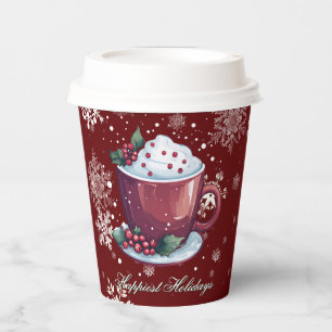 Weihnachtsbecher mit heißer Schokolade Rote Papi Pappbecher