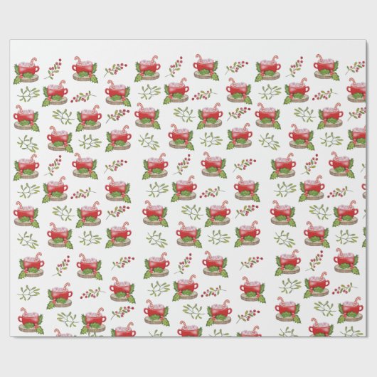 Weihnachtsbecher mit Marshmallow Geschenkpapier (Flach)