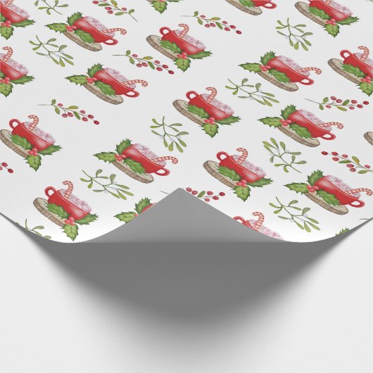Weihnachtsbecher mit Marshmallow Geschenkpapier (Ecke)
