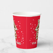 Weihnachtsbecher mit niedlichem Lebkuchenhaus Pappbecher (Rechts)