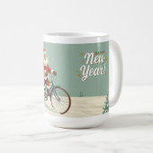 Weihnachtsbecher mit Santa Claus auf dem Fahrrad Kaffeetasse (VorderseiteRechts)