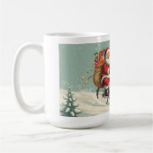 Weihnachtsbecher mit Santa Claus auf dem Fahrrad Kaffeetasse (Links)