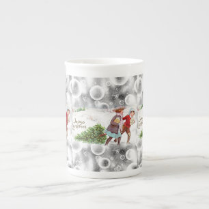Weihnachtsbecher, Weihnachten Vintage Porzellantasse