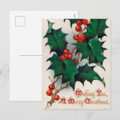 Weihnachtsbeere Feiertagspostkarte (Vorne/Hinten)