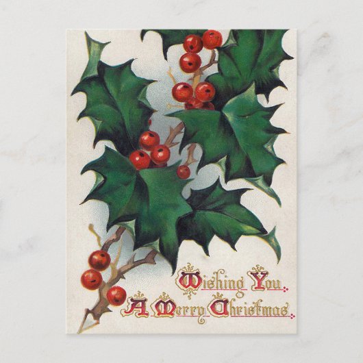 Weihnachtsbeere Feiertagspostkarte (Vorderseite)