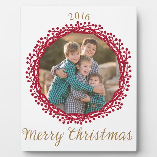 Weihnachtsbeere-Kranz-Foto Fotoplatte (Vorderseite)
