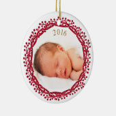 Weihnachtsbeere Wreath-Fotoverzierung Keramikornament (Rechts)