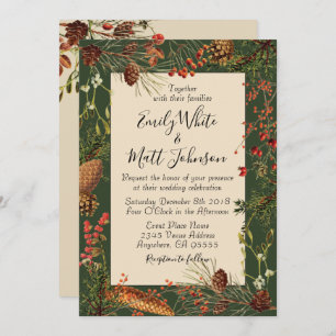 Weihnachtsbeeren, die Einladung im Grün Wedding