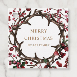 Weihnachtsbeeren - Familienmonogramm Geschenkanhänger