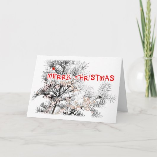 Weihnachtsbeeren Feiertagskarte (Vorderseite)