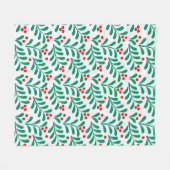 Weihnachtsbeeren Fleecedecke (Vorderseite (Horizontal))