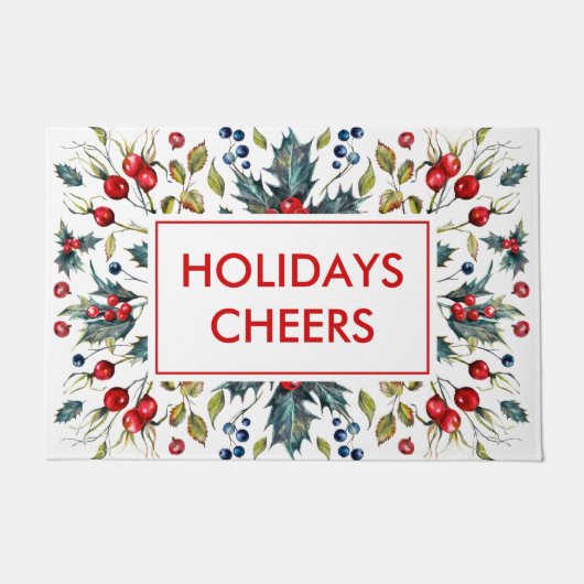 Weihnachtsbeeren Fußmatte (Vorderseite)