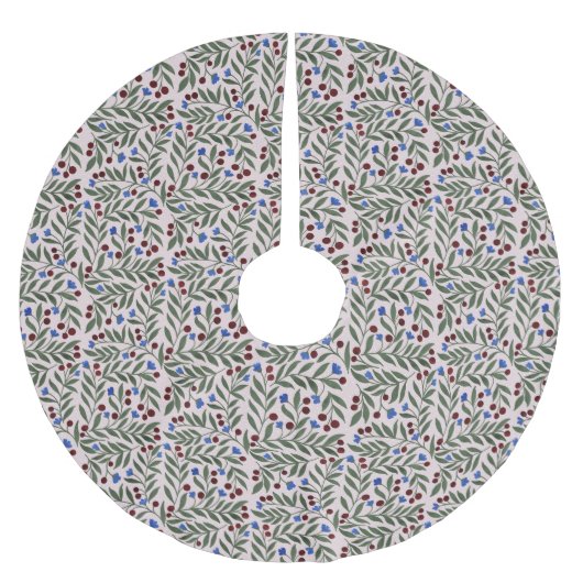 Weihnachtsbeeren, gemustert polyester weihnachtsbaumdecke (Vorderseite)