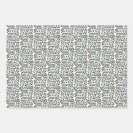 Weihnachtsbeeren Geschenkpapier Set (Vorderseite 3)