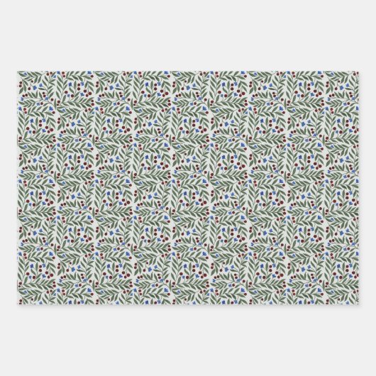 Weihnachtsbeeren Geschenkpapier Set (Vorderseite 2)