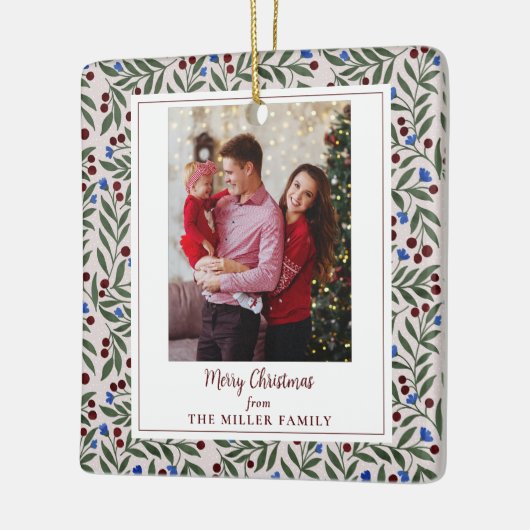 Weihnachtsbeeren Keramikornament (Links)