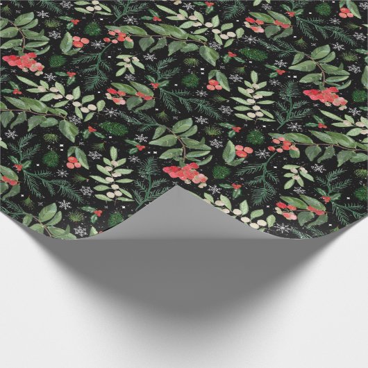 Weihnachtsbeeren, Mistelbeeren und Heilige Geschenkpapier (Ecke)