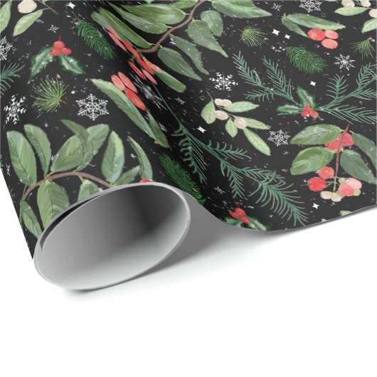 Weihnachtsbeeren, Mistelbeeren und Heilige Geschenkpapier (Rolleneckpunkt)