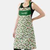 Weihnachtsbeeren-Monogramm-Name Schürze (InSitu)