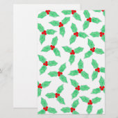Weihnachtsbeeren-Muster Briefpapier (Vorne/Hinten)