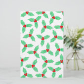 Weihnachtsbeeren-Muster Briefpapier (Stehend Vorderseite)