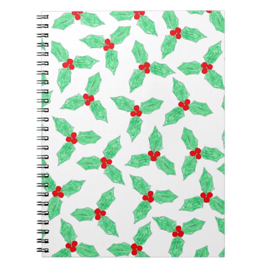 Weihnachtsbeeren-Muster Notizblock (Vorderseite)