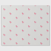 Weihnachtsbeeren Muster rosa graues Geschenk Geschenkpapier (Flach)