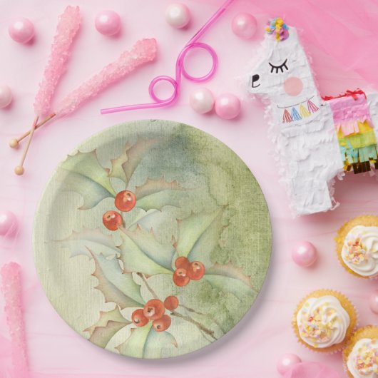 Weihnachtsbeeren Pappteller (Party)