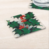 Weihnachtsbeeren Party Rechteckiger Pappuntersetzer (angewinkelt)