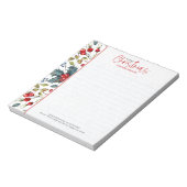 Weihnachtsbeeren und grünes Wintergrün Notizblock (Rotiert)